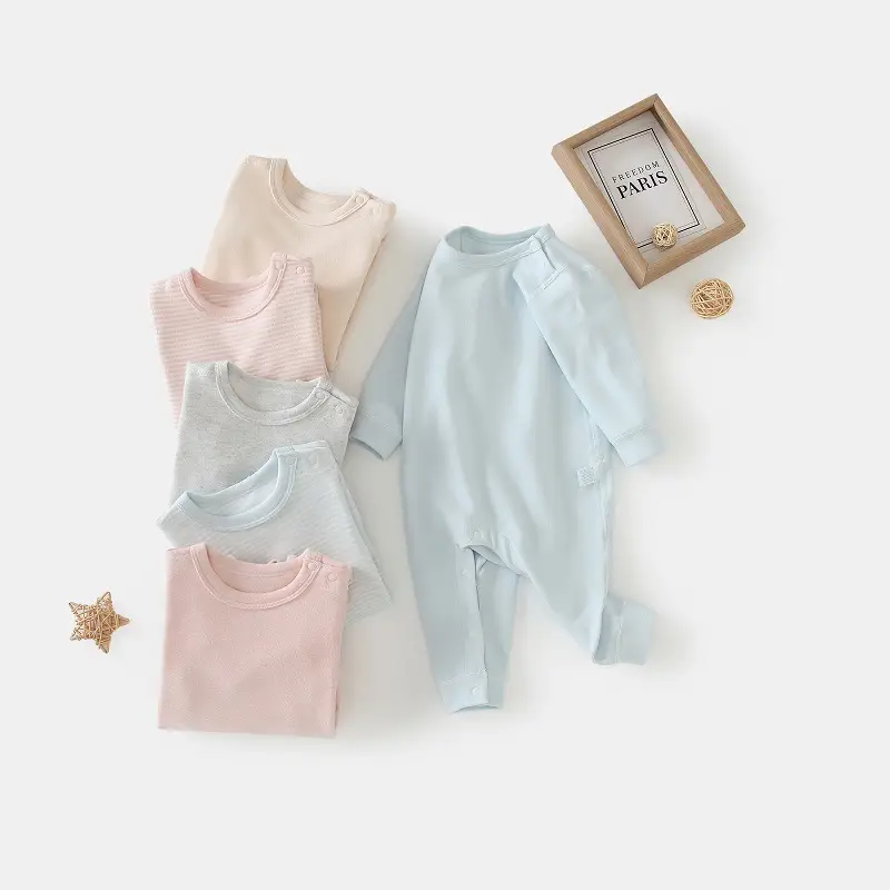 Cotton Baby Boneless Shoulder-Clasp Pajamas