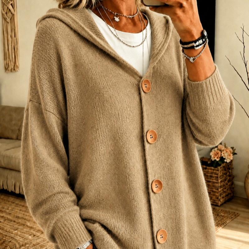 Knitted Hooded Pullover Sweater Jacket