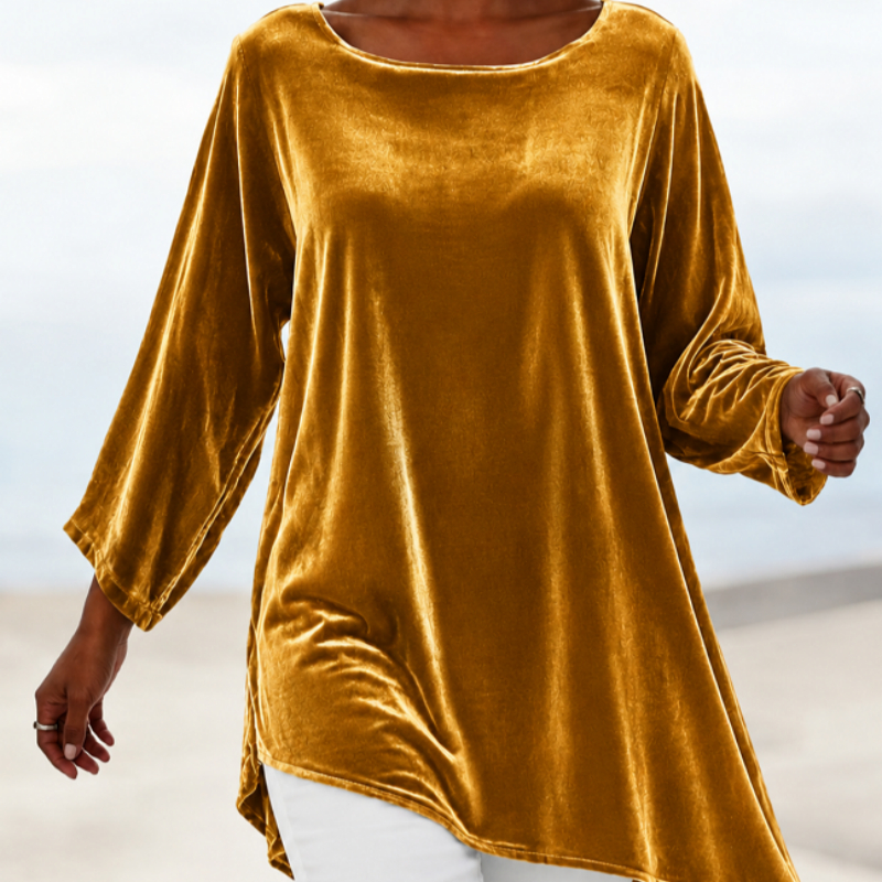 Dressy Casual Top With Irregular Long Sleeves