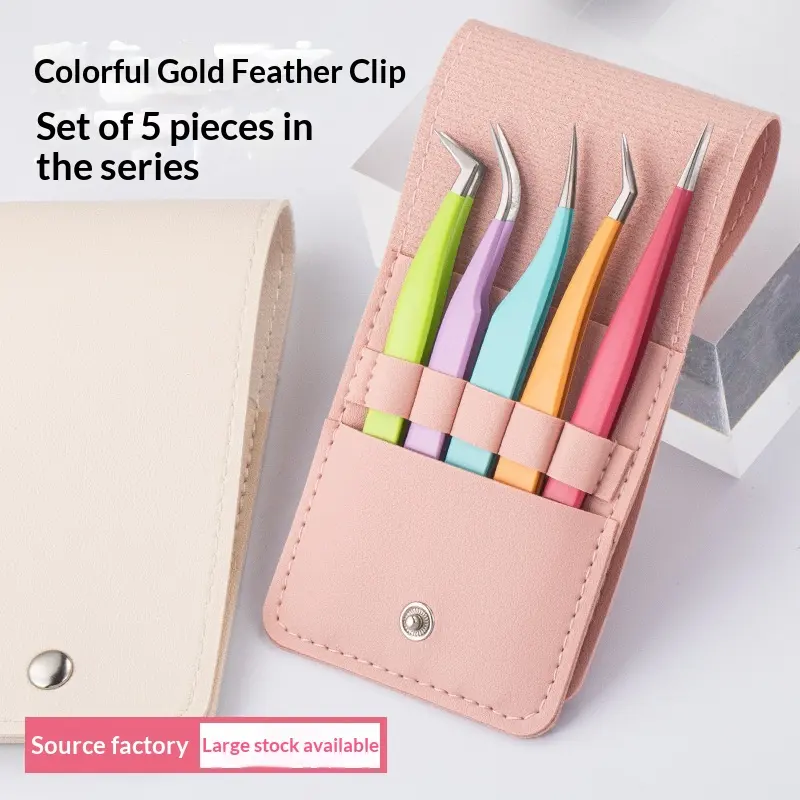 Stainless Steel False Eyelash Tweezers Lash Extension