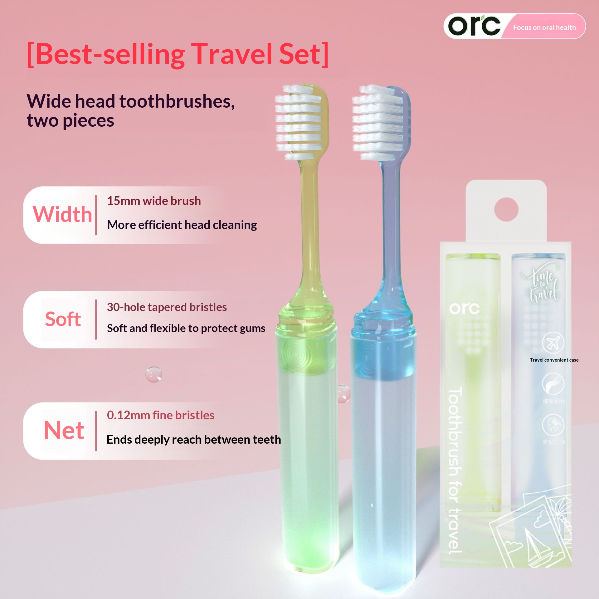 Soft-bristle Portable Toothbrush Head