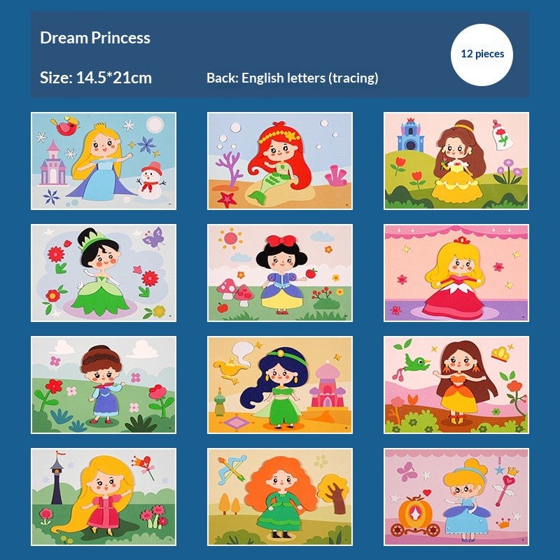Kindergarten Small Gift 3D Stickers DIY Educational Toy 4