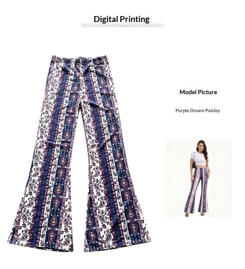 Green Snake Print Flared Pants