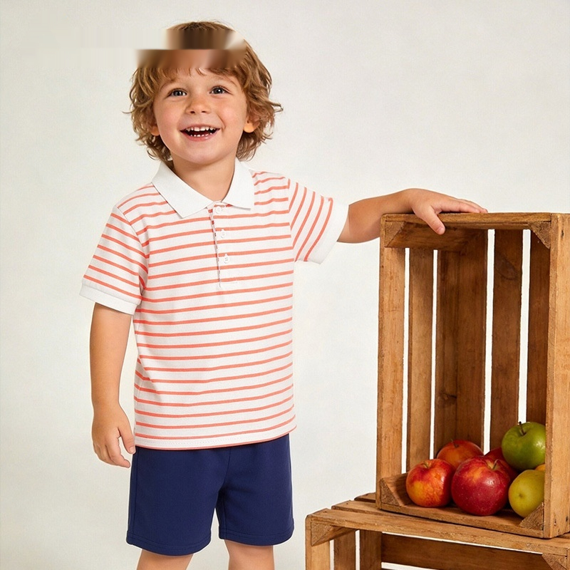 Boys Short-Sleeve Casual Striped Set — foto 2