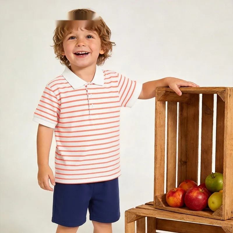 Boys Short-Sleeve Casual Striped Set