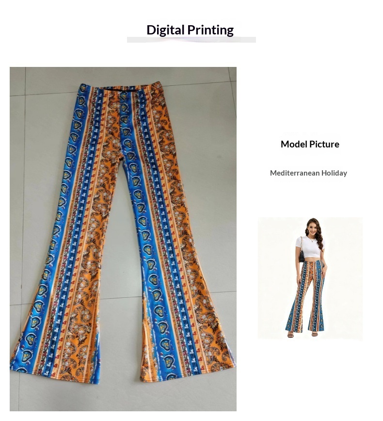 Mediterranean Vacation Flared Pants