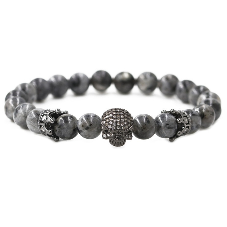 Volcanic Stone Mens Beaded Bracelet