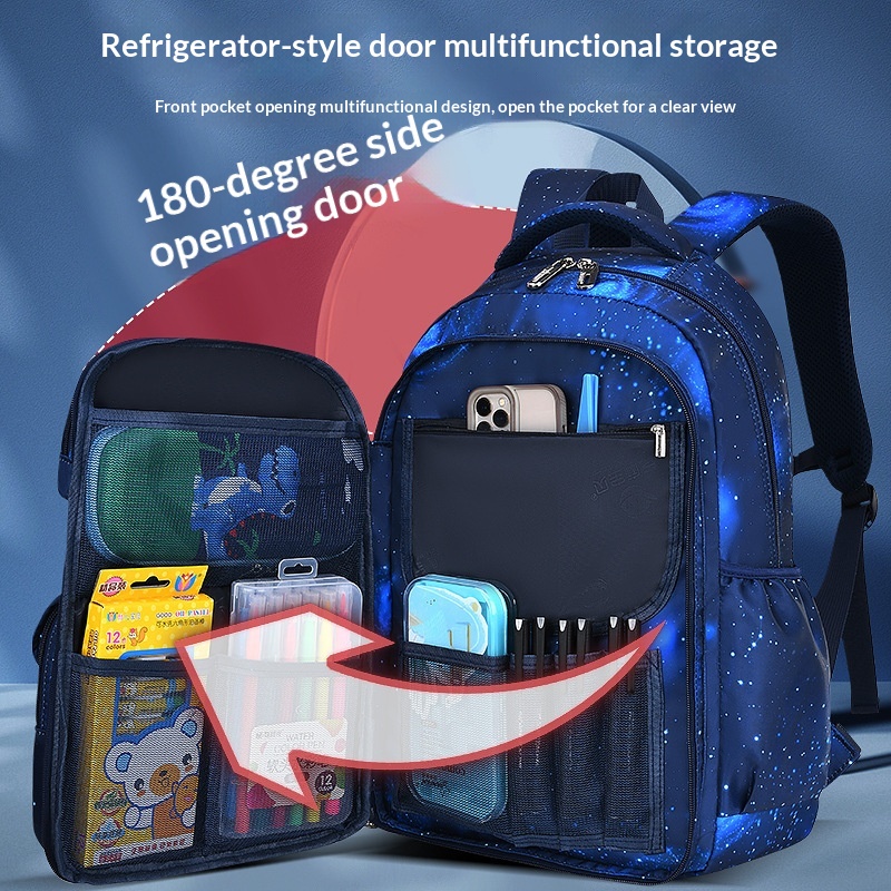 New Schoolbag For Primary School Students Male Side Refrigerator Open Large Capacity Children's Bags Grade — foto 10