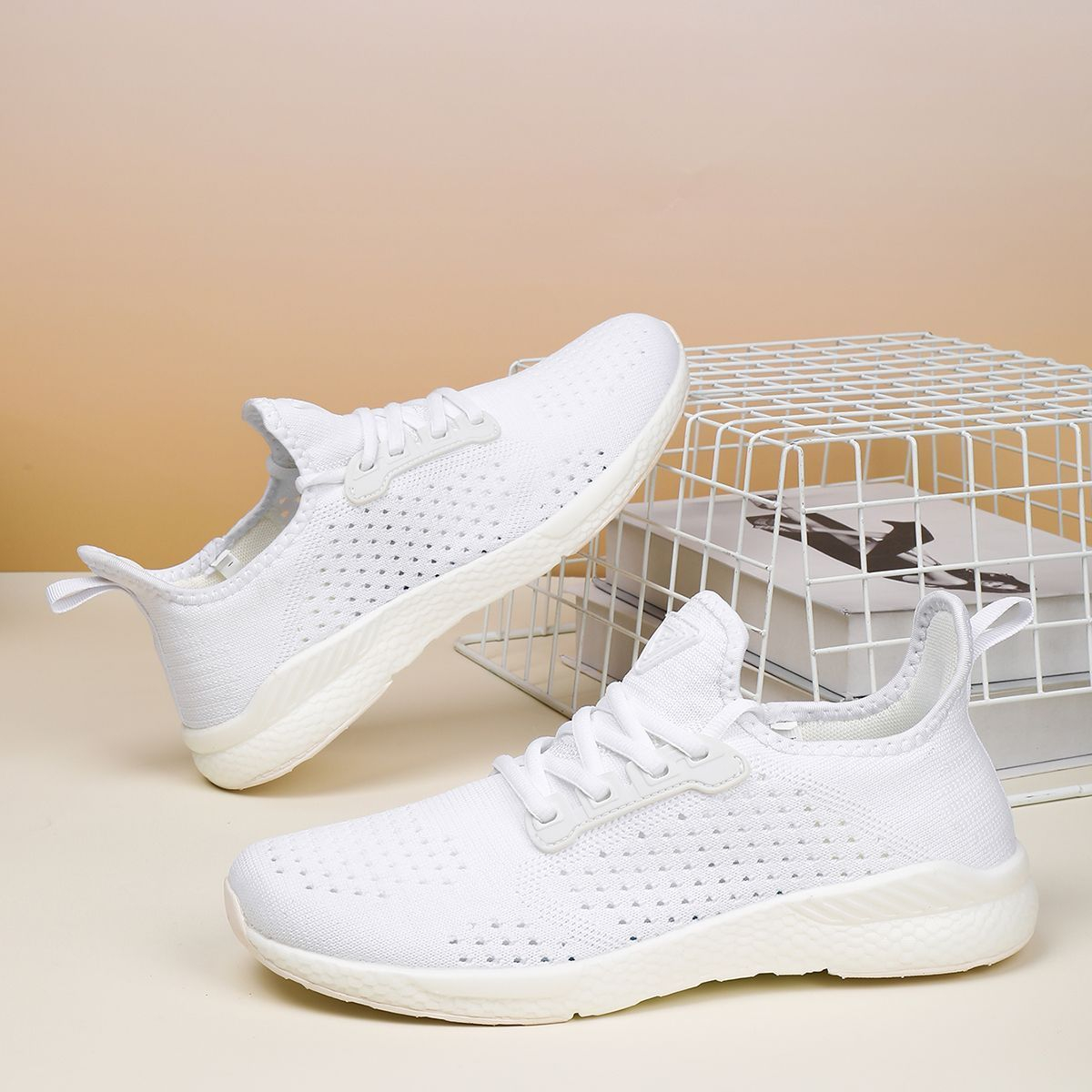 Summer Mesh Breathable Flyknit Casual Walking Sneakers