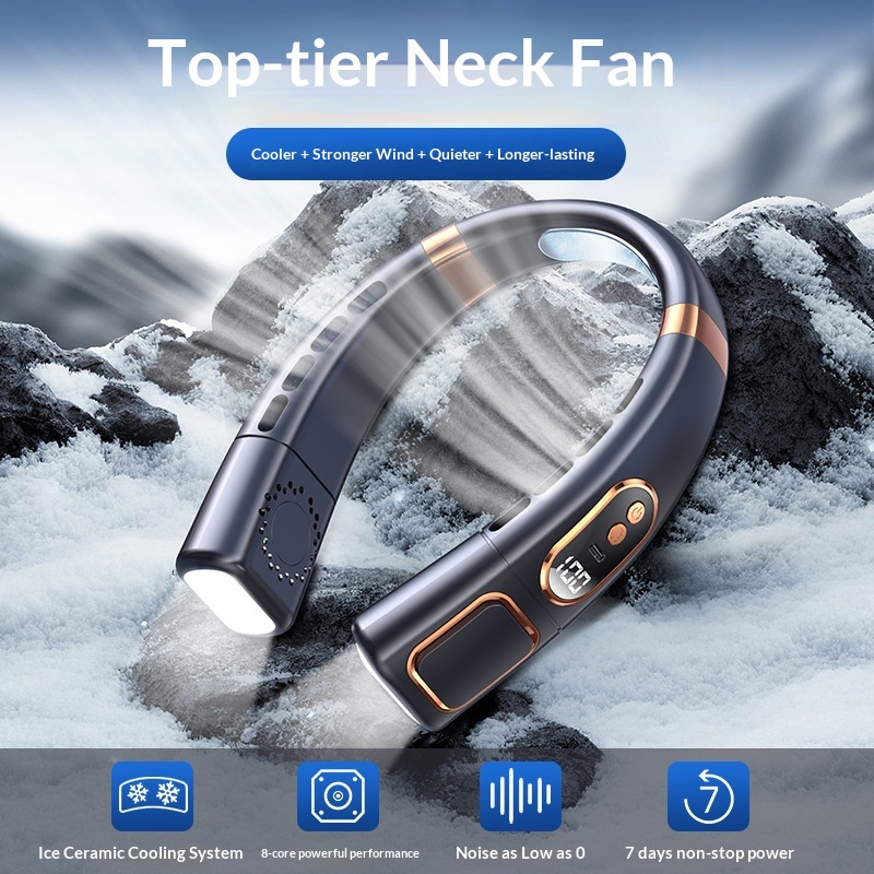 Ice Porcelain Cooling Portable Neck-Hanging Fan