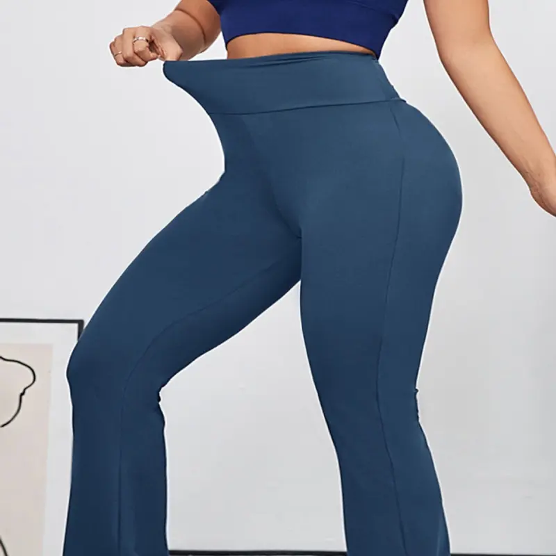 Womens Tight-Fitting Solid-Color Yoga Pants