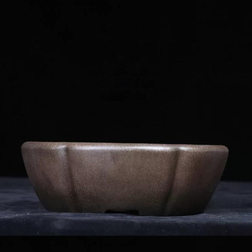 Yixing Purple Clay Flower Pot High-temperature Fired, Black Clay