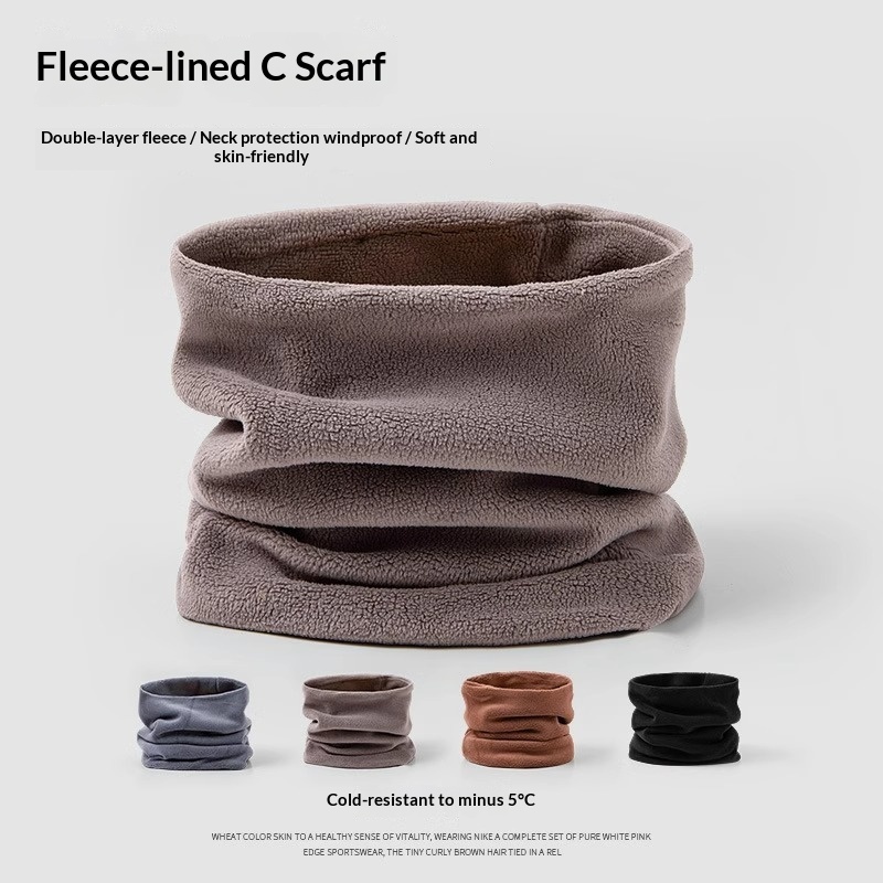 Solid-color Fleece Cycling Neck Gaiter Unisex Design