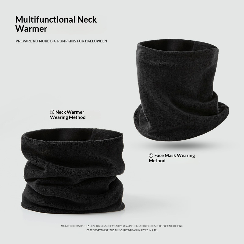 Solid-color Fleece Cycling Neck Gaiter Unisex Design