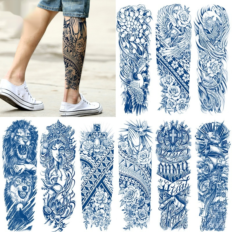 Herbal Tattoo Sticker For The ArmLarge Design Covering The Entire SleeveJuiceproof And Waterproof