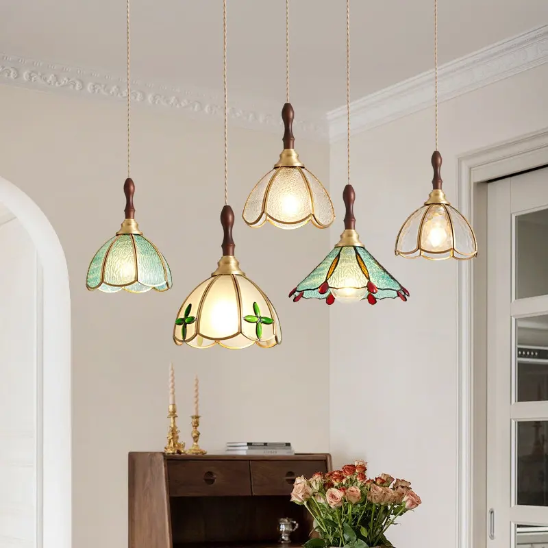 American-style Vintage Chandelier All-copper Small Pendant Light