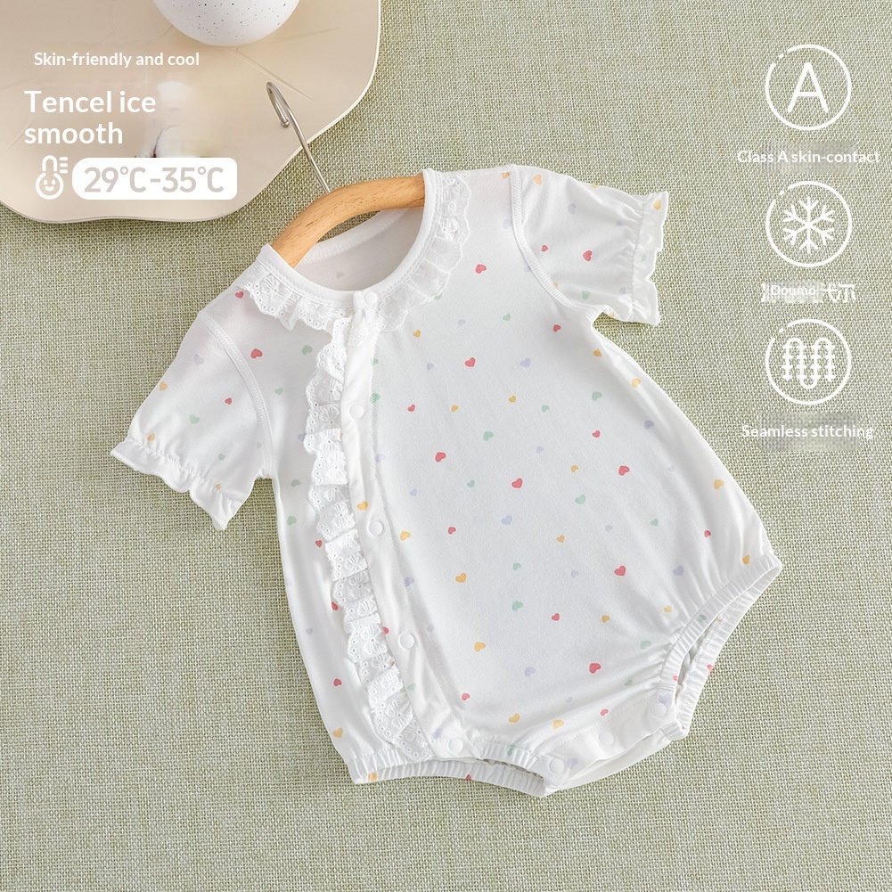 Modal Baby Romper, Summer Thin Bodysuit, Girls Short-sleeve One-piece Romper, Anyang Infant Clothing, Class A 3