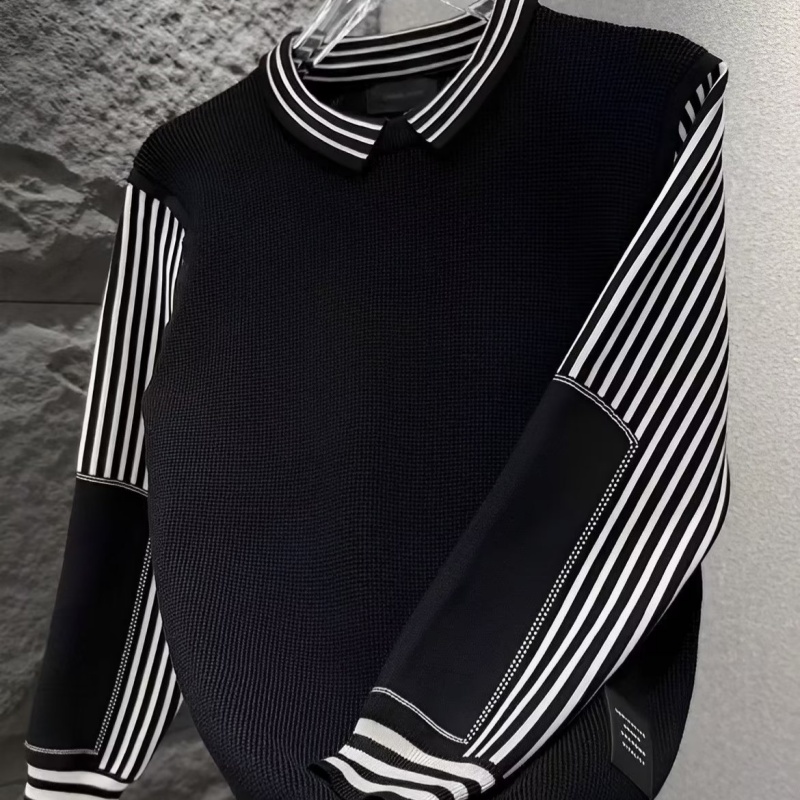 Mens Shirt-collar Knit Sweater For Spring And Autumn