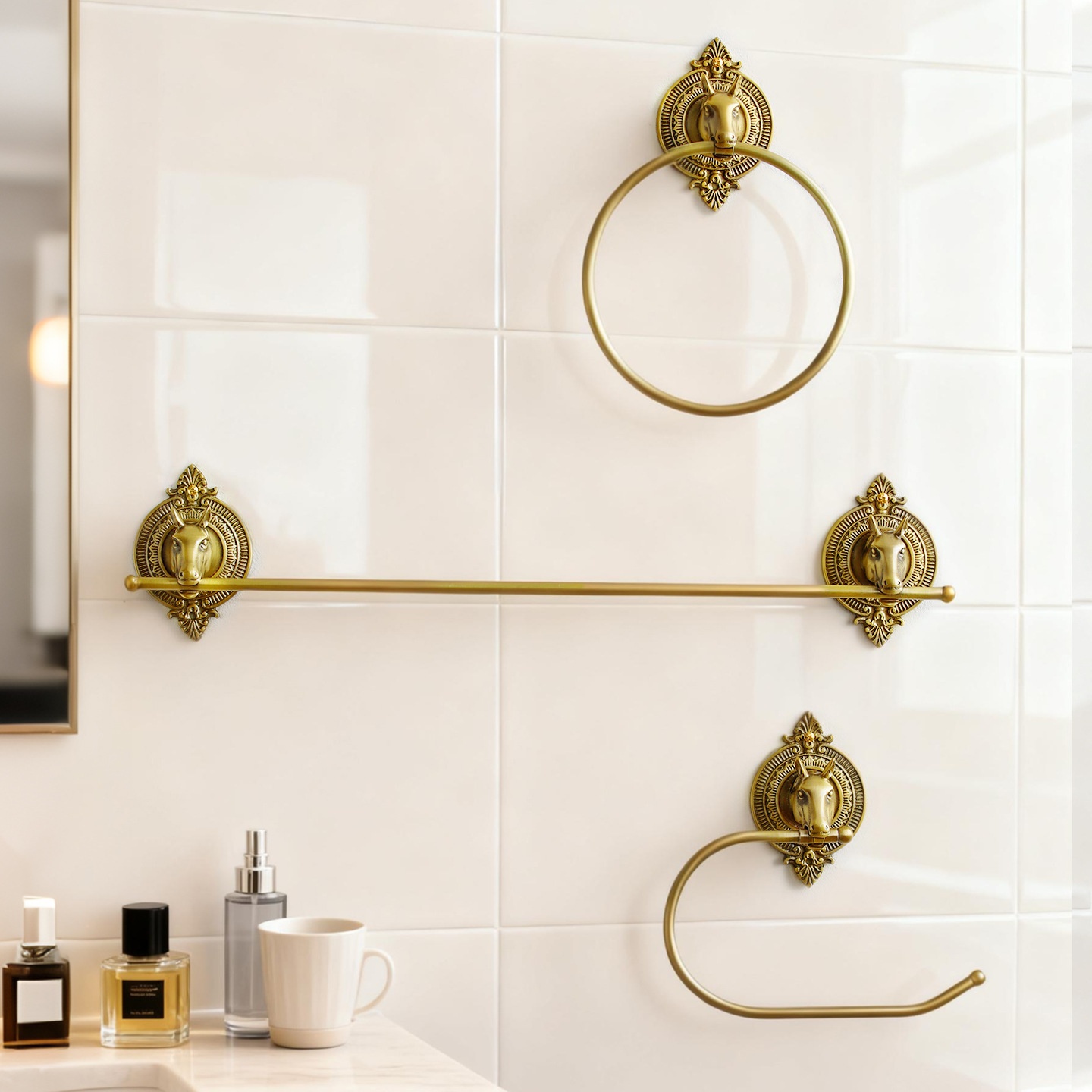 Wall-mounted Light-luxury Rack Washbasin And Towel Ring