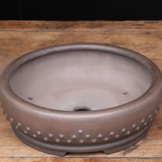 High-temperature Wuni Purple Clay Flower Pot Round Opening Guding Style Shallow Basin