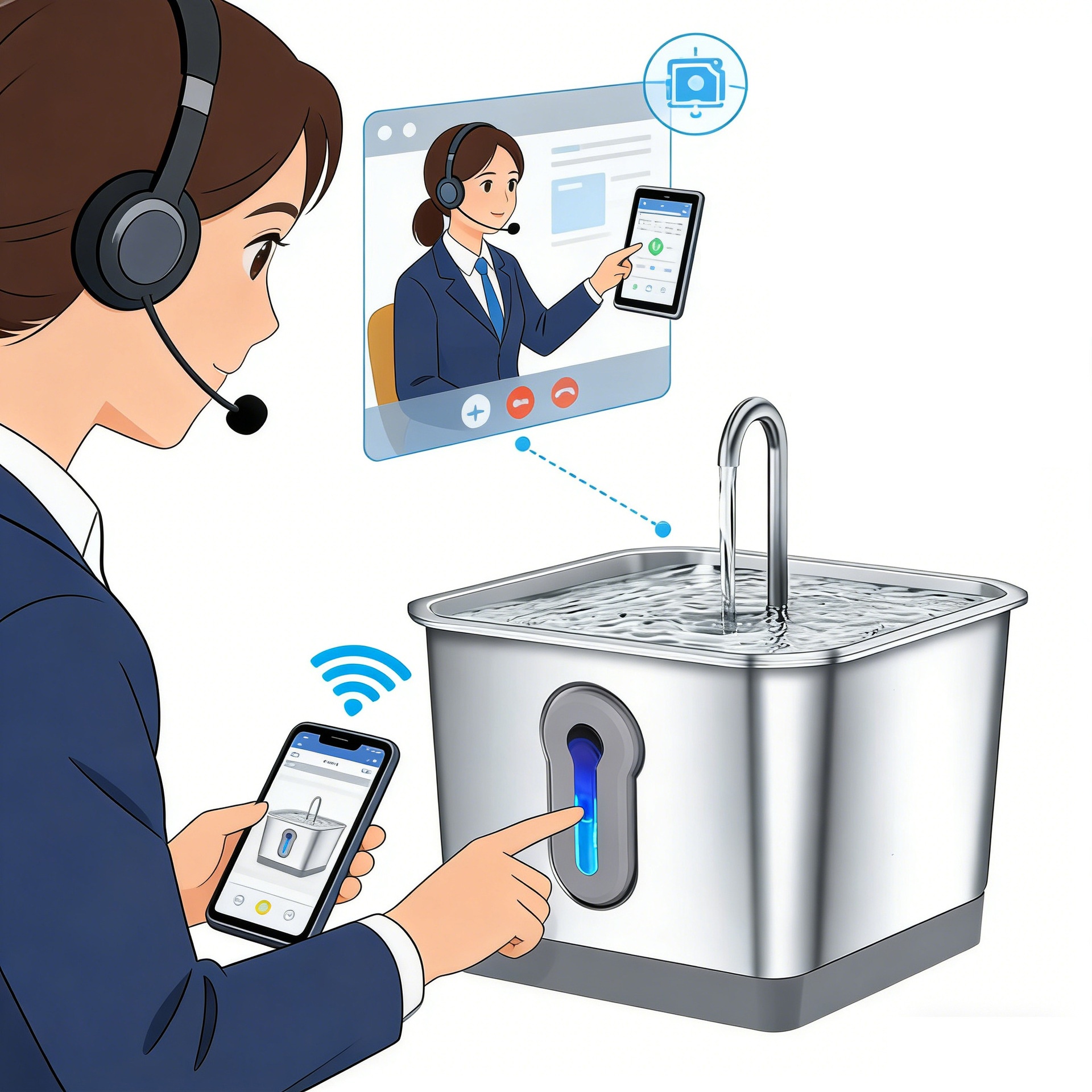 Wireless Cat Water Fountain Dog And Cat Drinking Fountain — foto 2