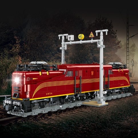 Retro Red Electric Locomotive Model Ornamenteducational DIY Assembly Toy For Boys And Girls — foto 4