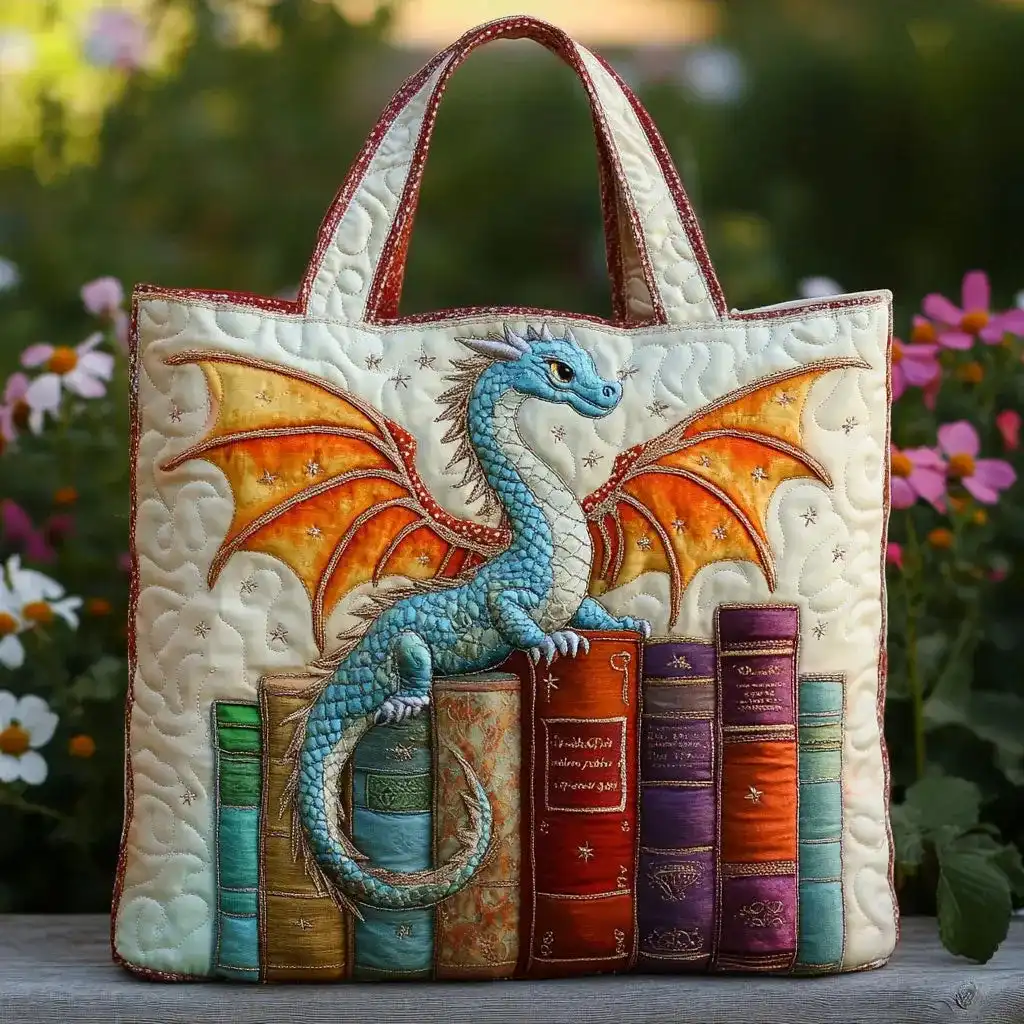 Fashionable Quilted Tote With Digital Print