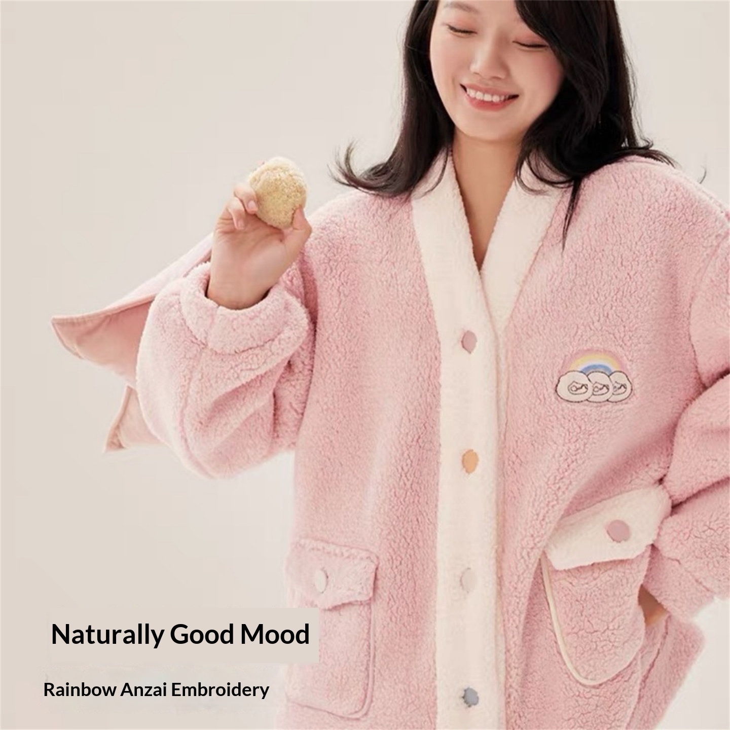 New-style  Lambswool Thickened Color-block Sweet Set