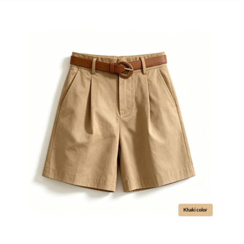 Women's Wide-leg Cropped Pants Summer Style High-waisted Loose Fit