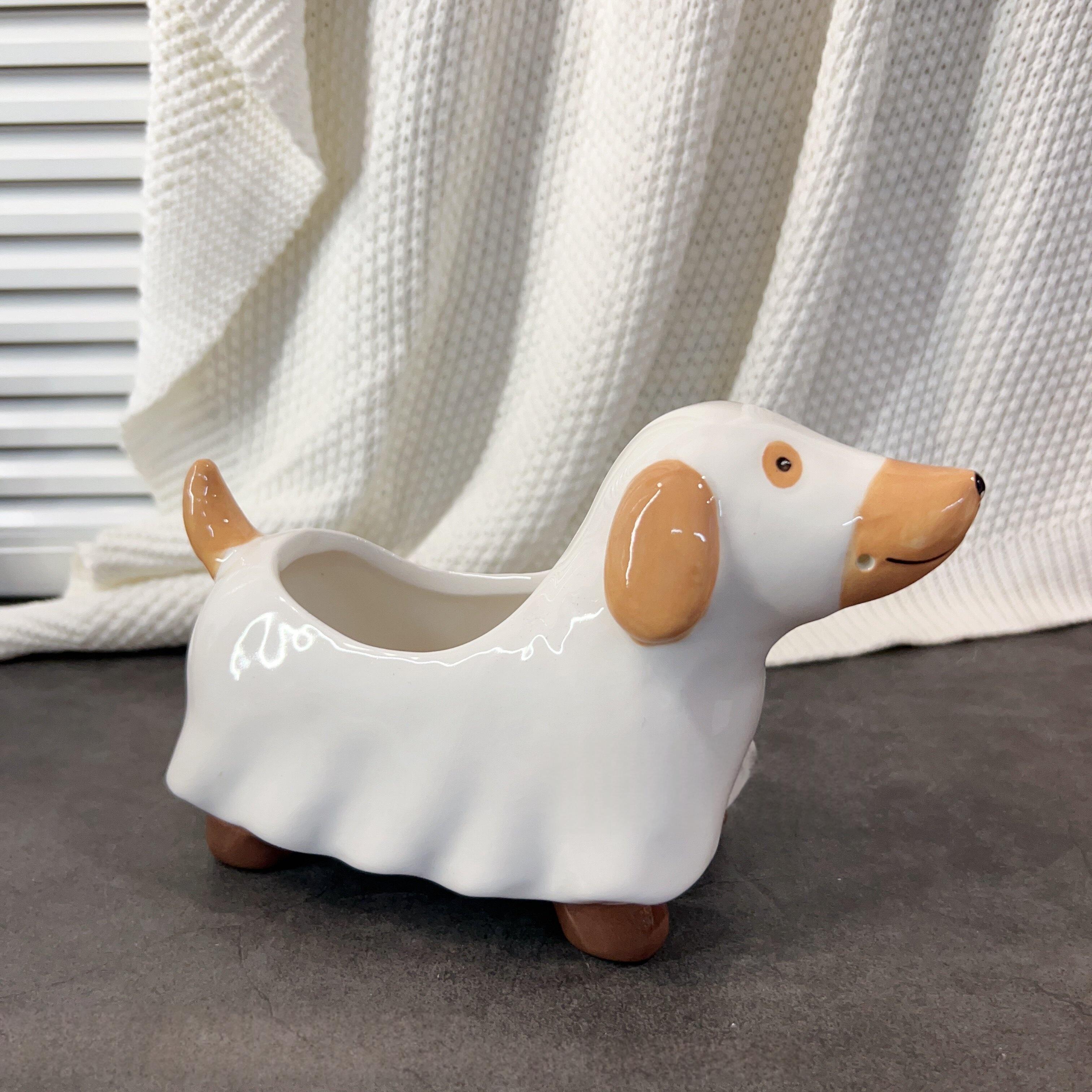 Animal Modeling Ceramic Flowerpot Dachshund Elephant