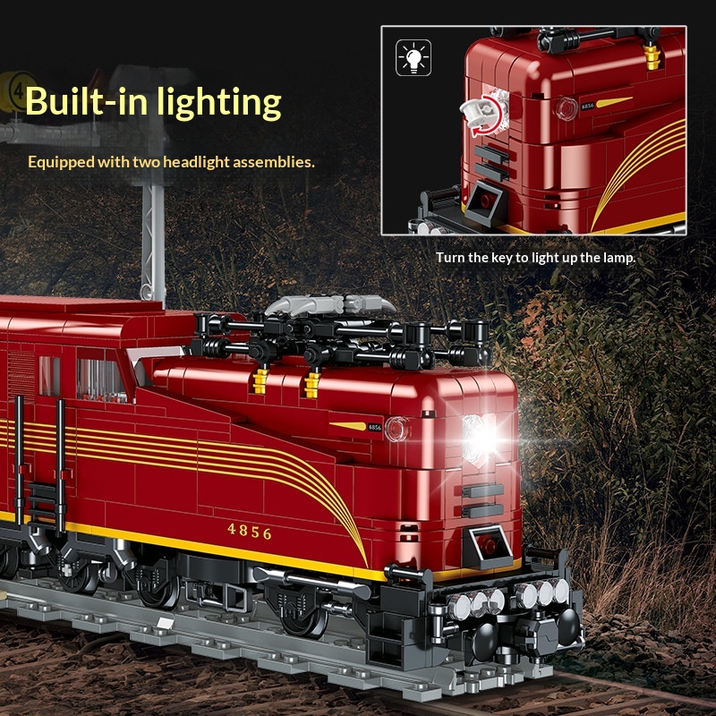 Retro Red Electric Locomotive Model Ornamenteducational DIY Assembly Toy For Boys And Girls — foto 2