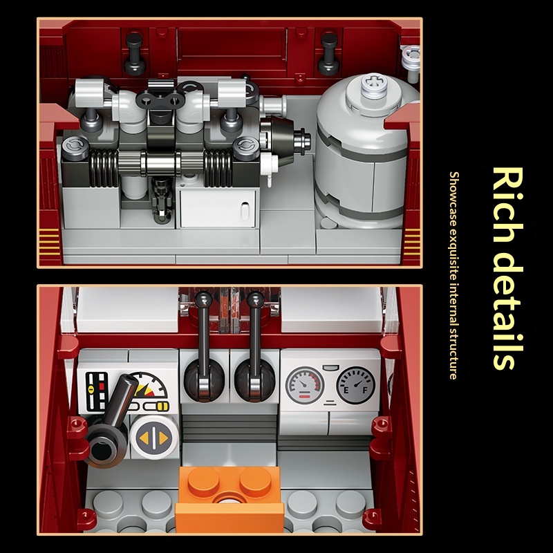 Retro Red Electric Locomotive Model Ornamenteducational DIY Assembly Toy For Boys And Girls