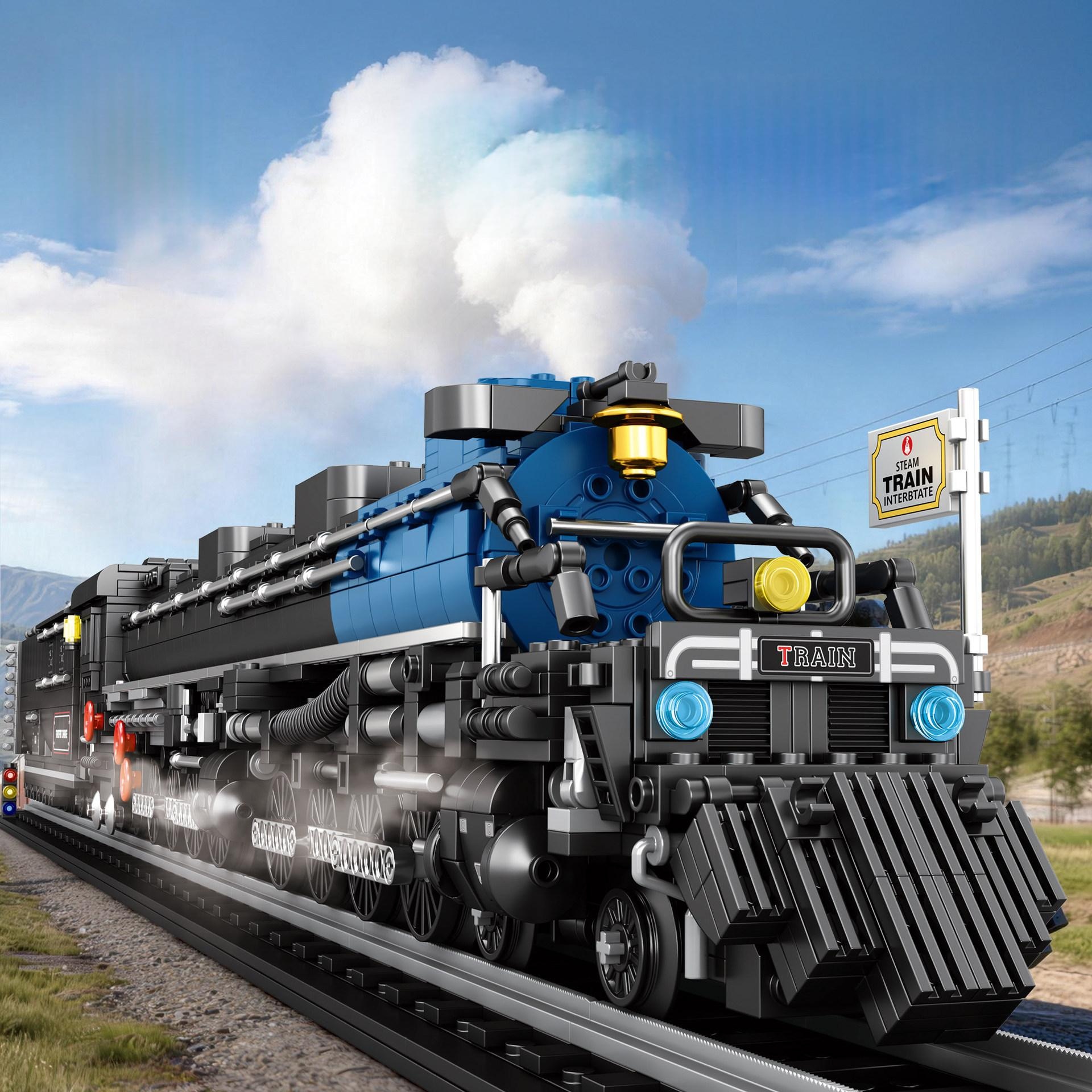 Steam Locomotive Train High-speed Rail Track Toy Building Blocks — foto 5