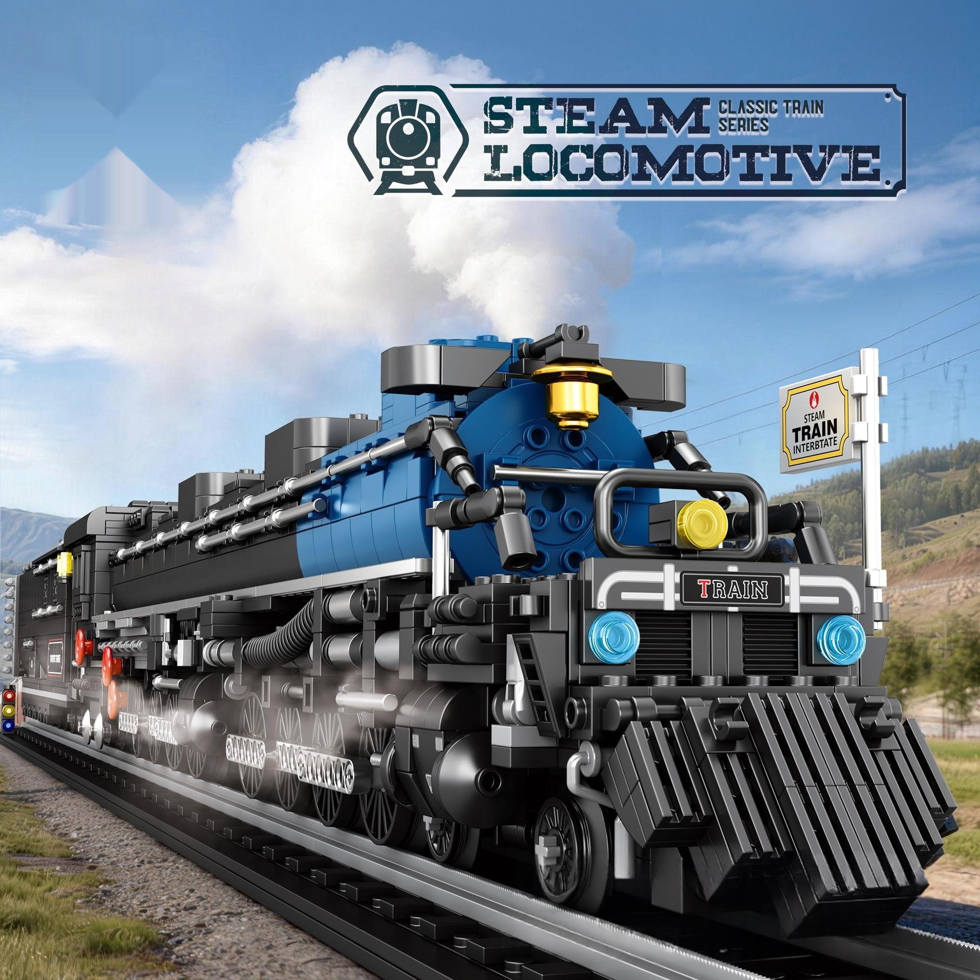 Steam Locomotive Train High-speed Rail Track Toy Building Blocks — foto 3