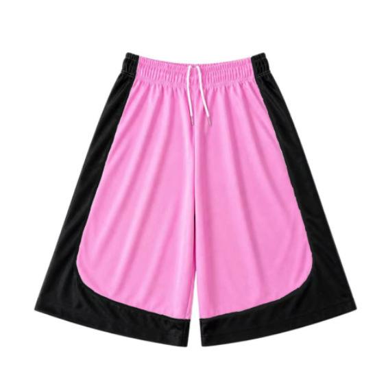 Men's Color Block Sports Shorts Summer Loose Quick Dry Casual Hip Hop Style Pants
