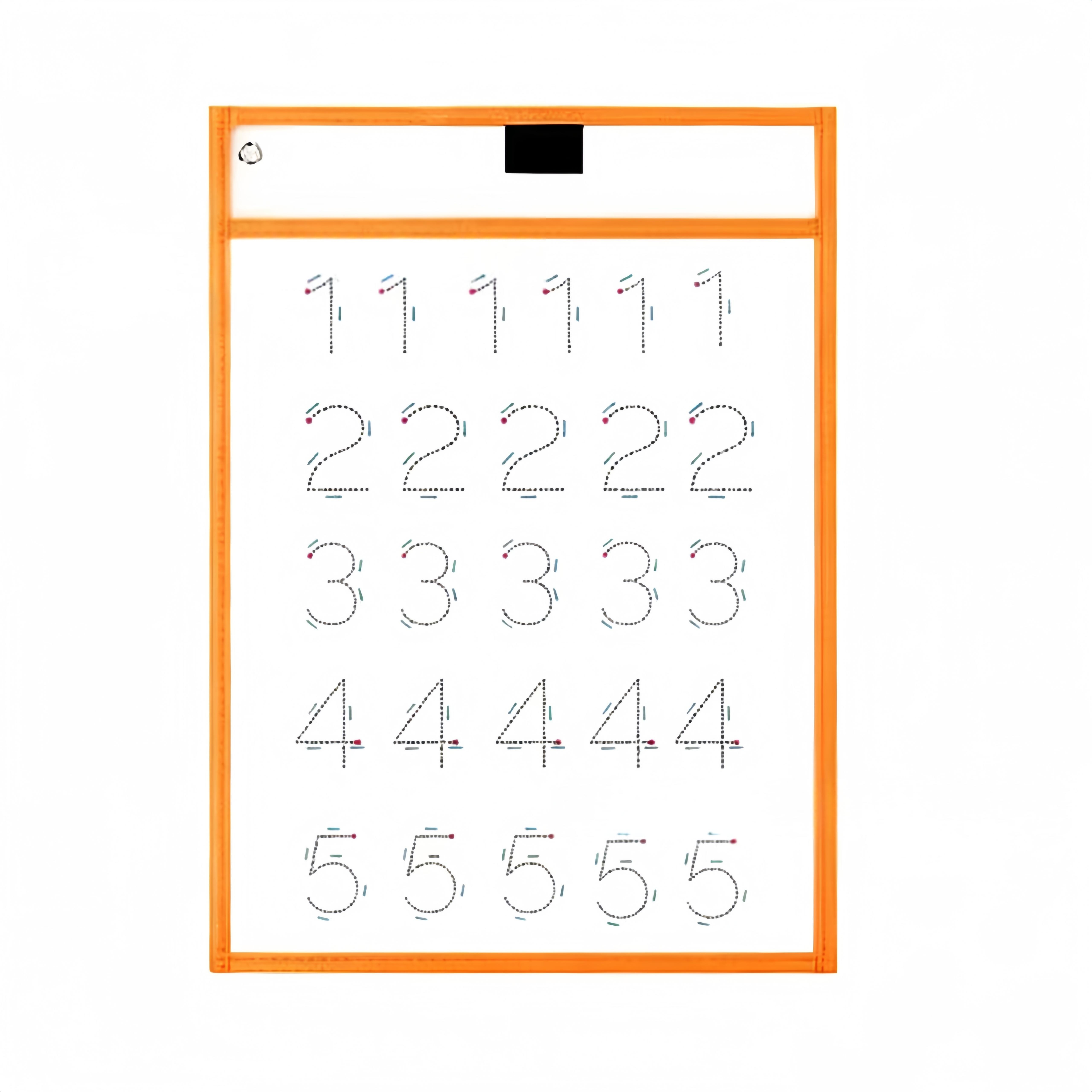 A4 Transparent Waterproof Dry Erase Pouch - Reusable Writing Practice File Folder with Hanging Loop for Kids Students Early Education