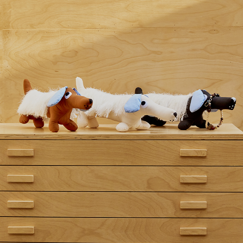 Ornement décoratif de bureau de rangement de figurine de chien