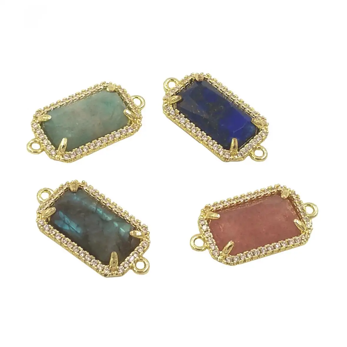 Zircon-inlaid Pendant Connector DIY Jewelry Accessory