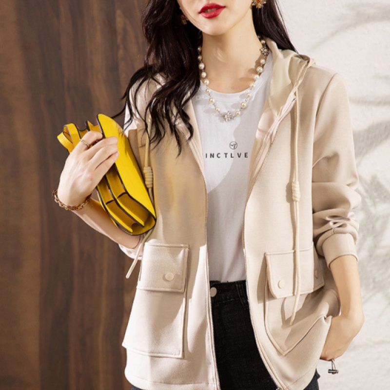 Womens Fashionable Casual Loose-fitting Cropped Jacket