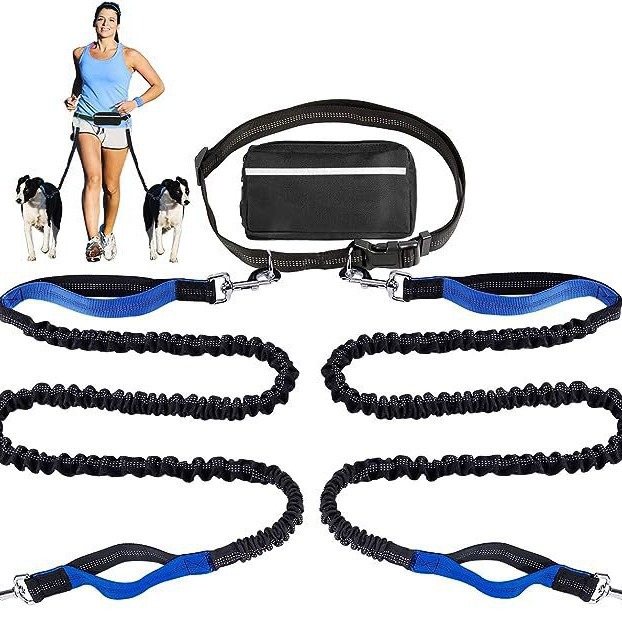 Reflective Dog Running Leash Set Night Running Waist Pack 2