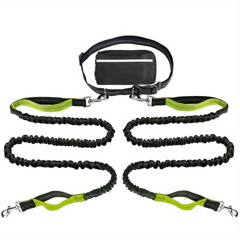 Reflective Dog Running Leash Set Night Running Waist Pack 7