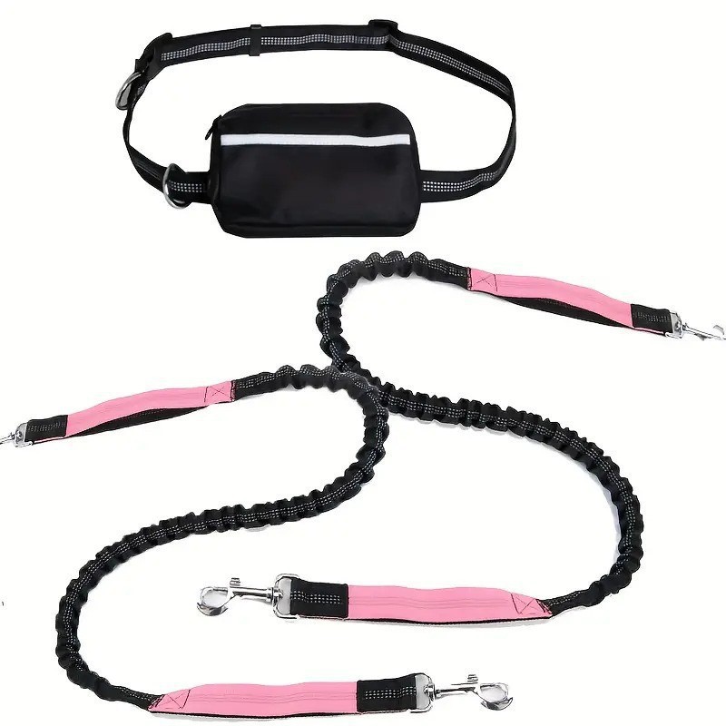 Reflective Dog Running Leash Set Night Running Waist Pack 6