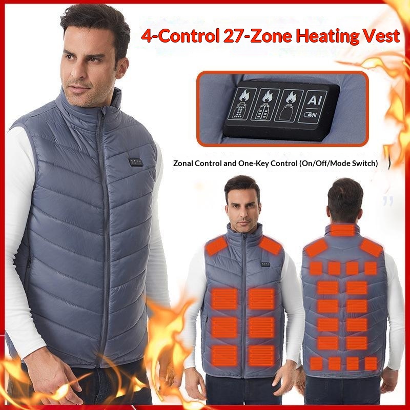 Mens New Winter Electrically Heated Vest