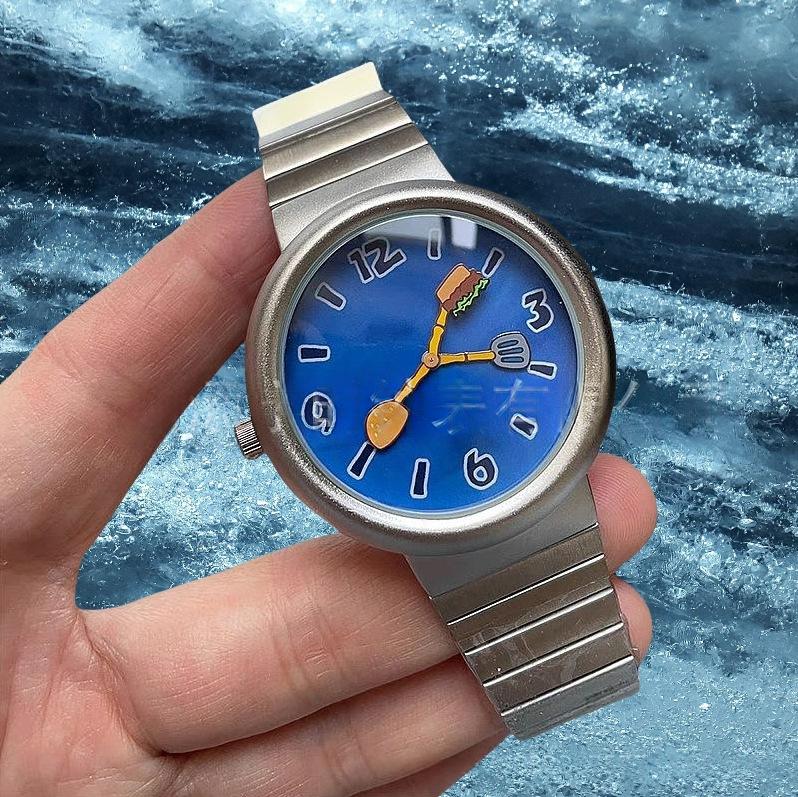 Garden Station Original Square Pants Burger Themed Waterproof Couples Watch 6