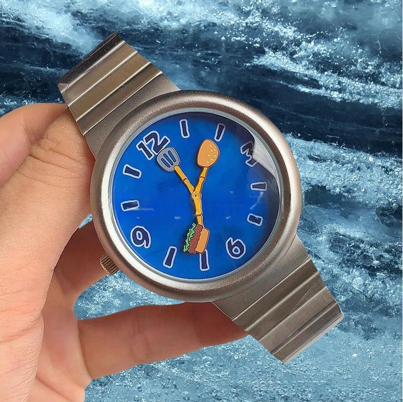 Garden Station Original Square Pants Burger Themed Waterproof Couples Watch 2