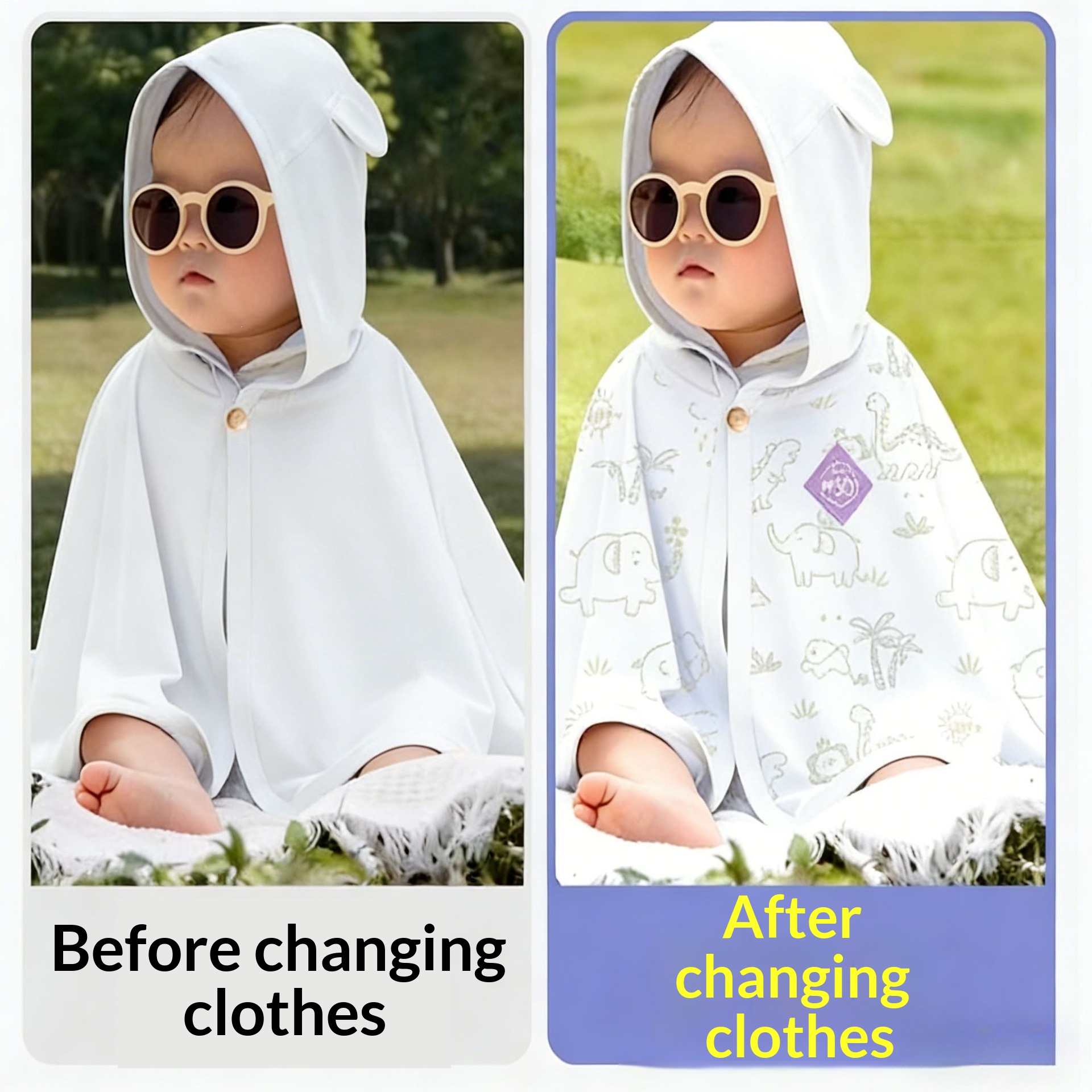 Color-changing UV-protection Cape Baby Sun-protective Garment — foto 3