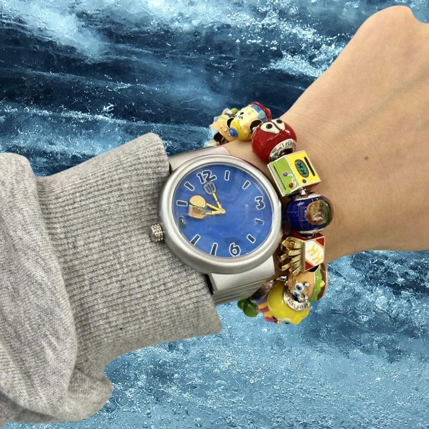 Garden Station Original Square Pants Burger Themed Waterproof Couples Watch 4