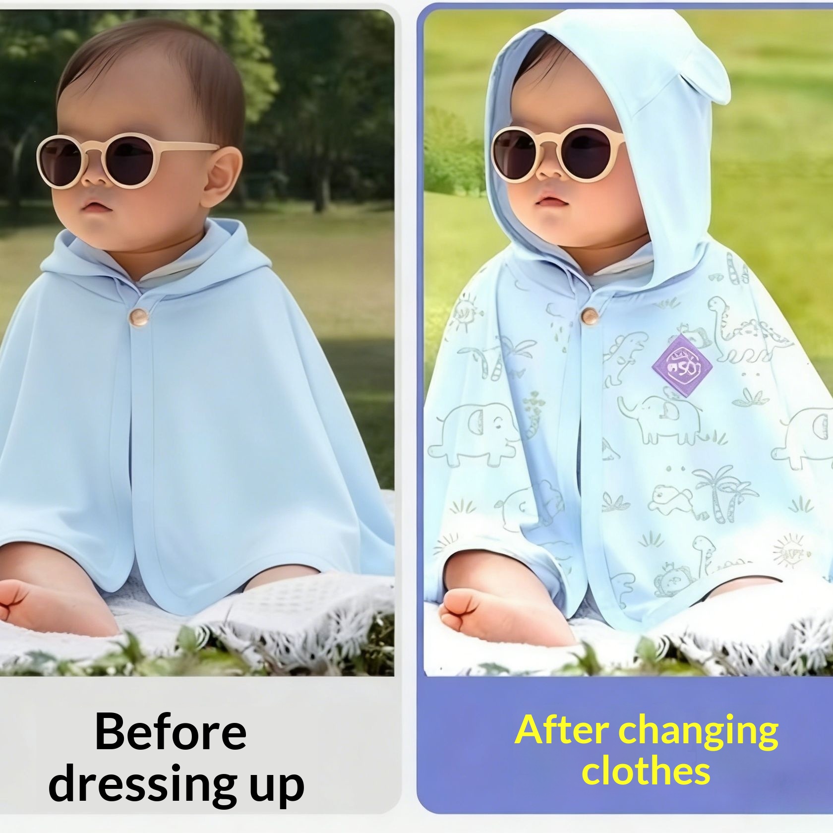 Color-changing UV-protection Cape Baby Sun-protective Garment — foto 7
