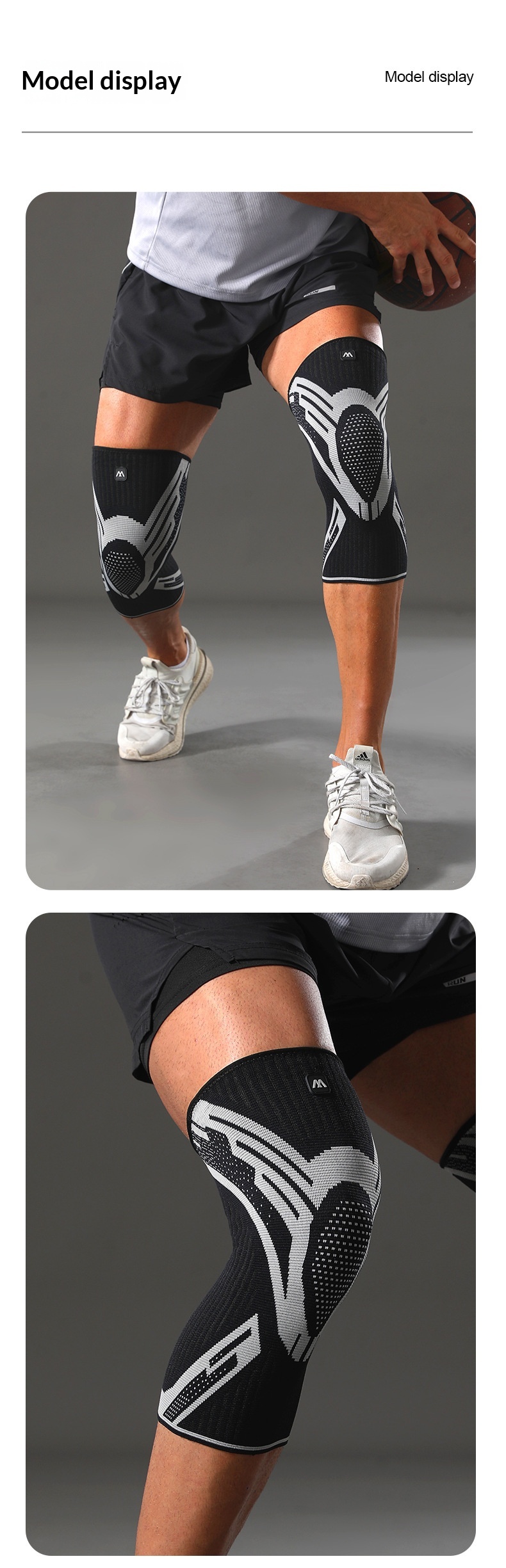 Nylon Four-way Stretch Knitted Sports Silicone Knee Brace 15 Nylon Four-way Stretch Knitted Sports Silicone Knee Brace