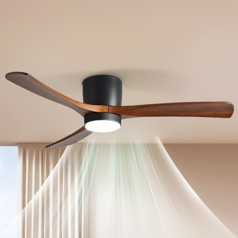 Restaurant Integrated Fan Light, Solid Wood Ceiling Fan Light, Retro And High-end Feeling